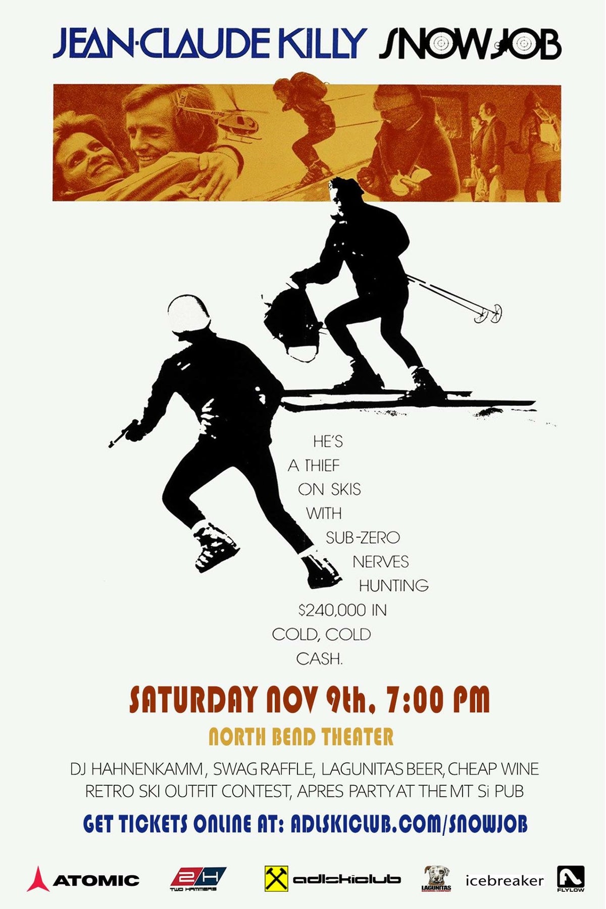 Snow Job Retro Movie Night Poster